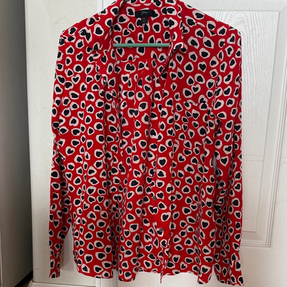 Red Leopard Print Blouse